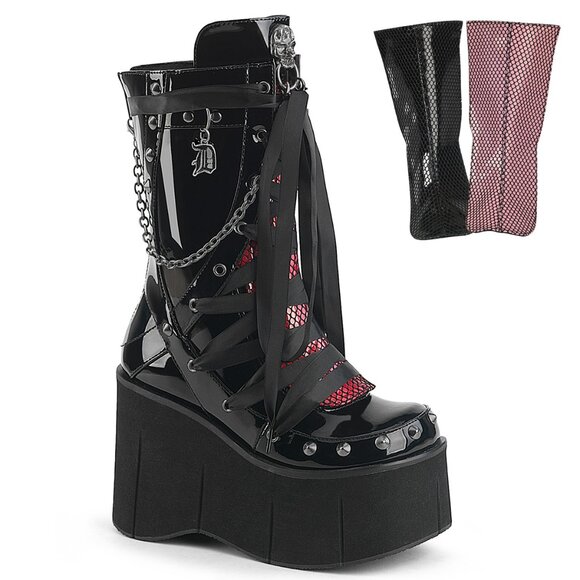 Platform Goth Corset Lace Up Boots - Picture 3 of 5